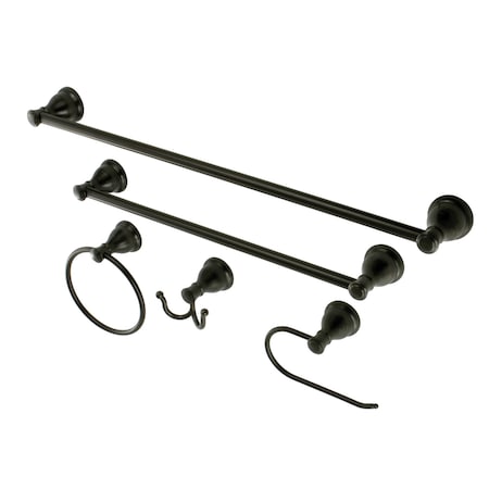 Kingston Brass 5-Piece Bathroom Accessory Set, Oil Rubbed Bronze BAHK5012478ORB